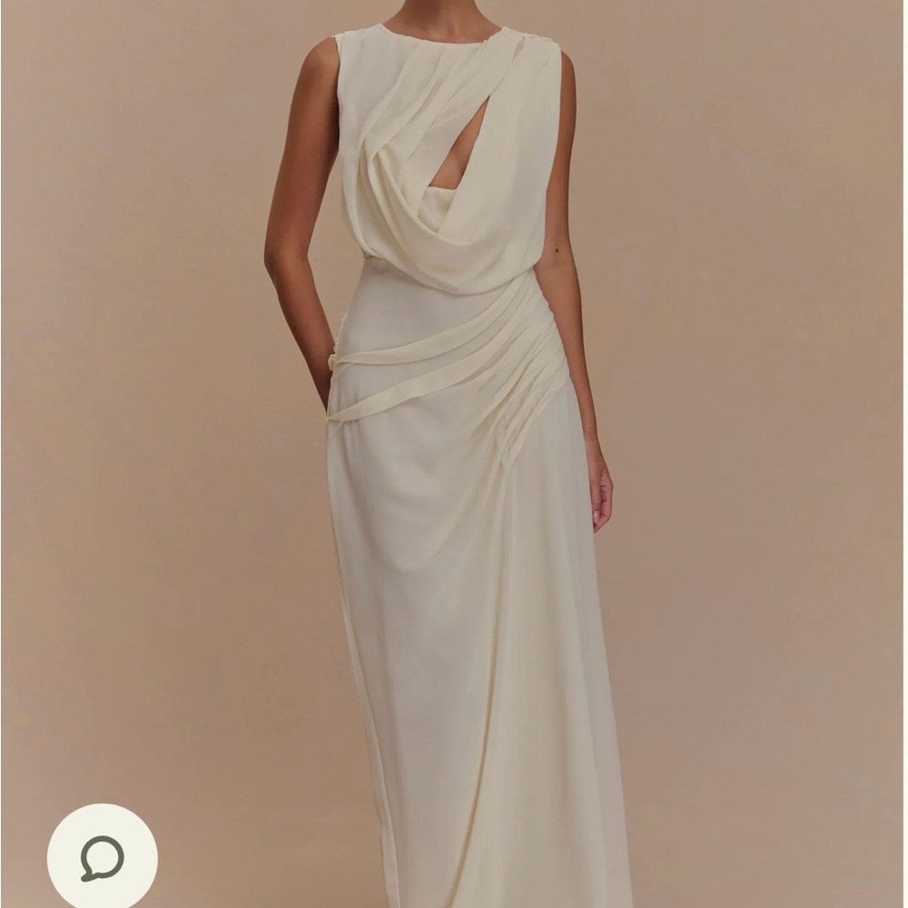 Meshki Elegant Ivory Maxi Dress